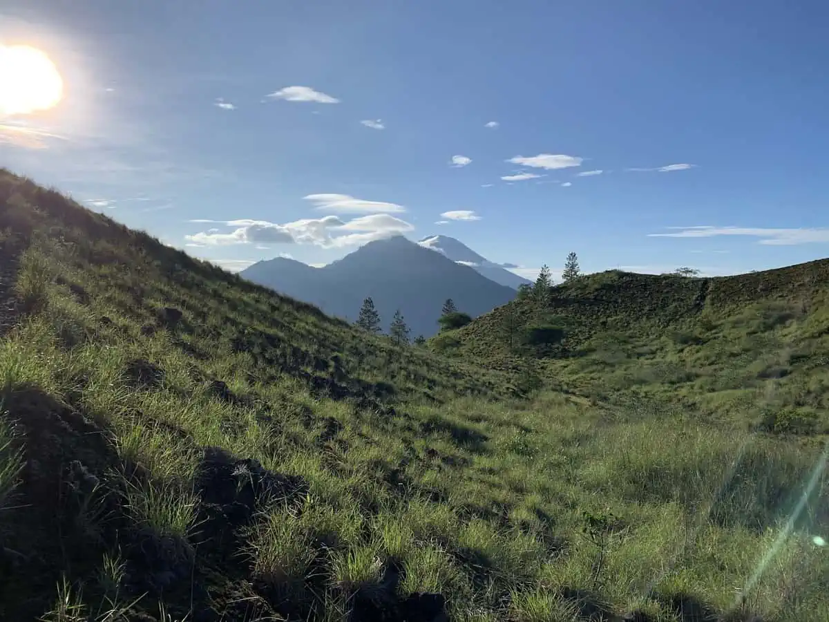perfect sunny weather on mount batur in april