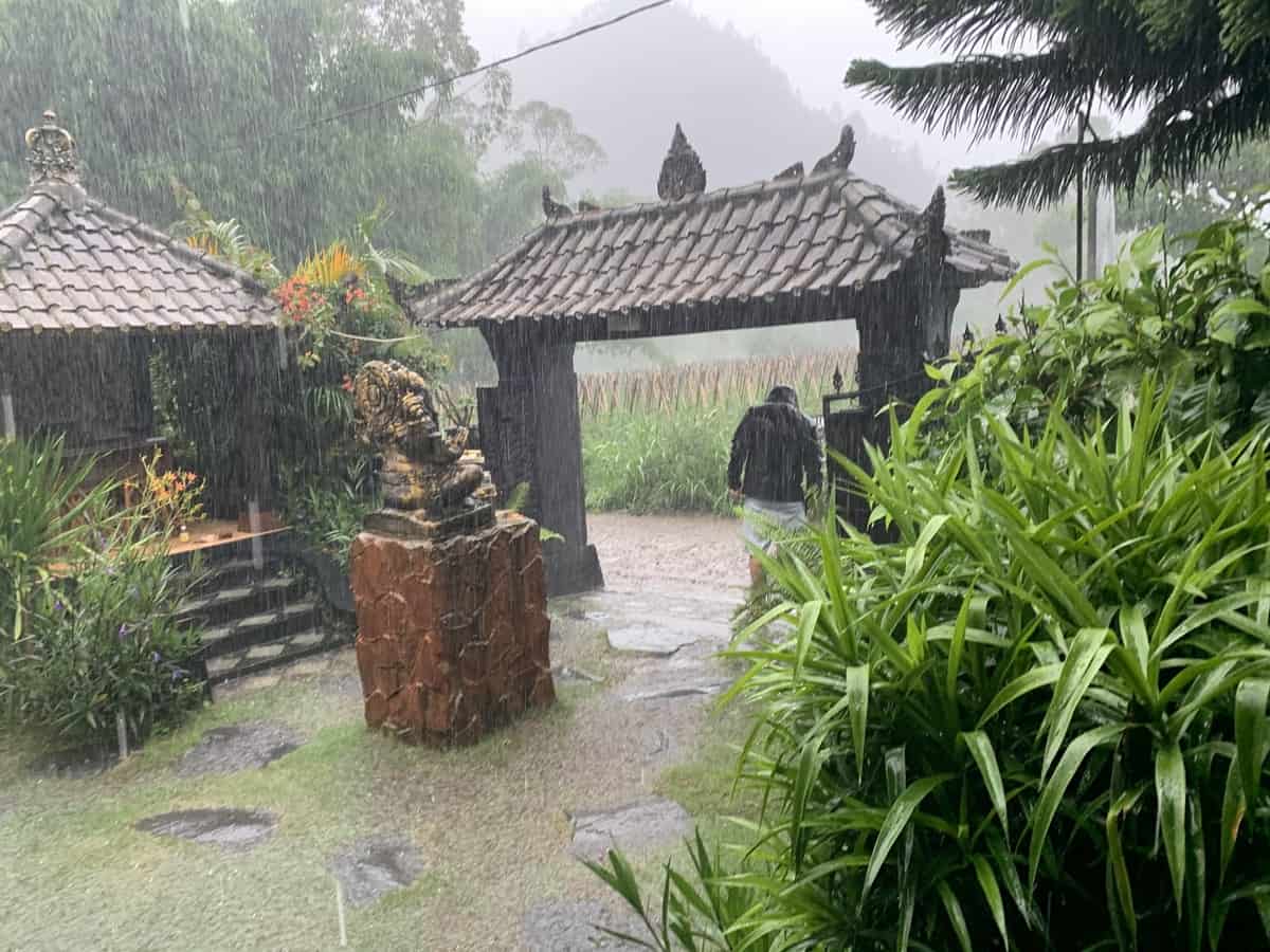 rainy day at my hostel in the kintamani region of bali