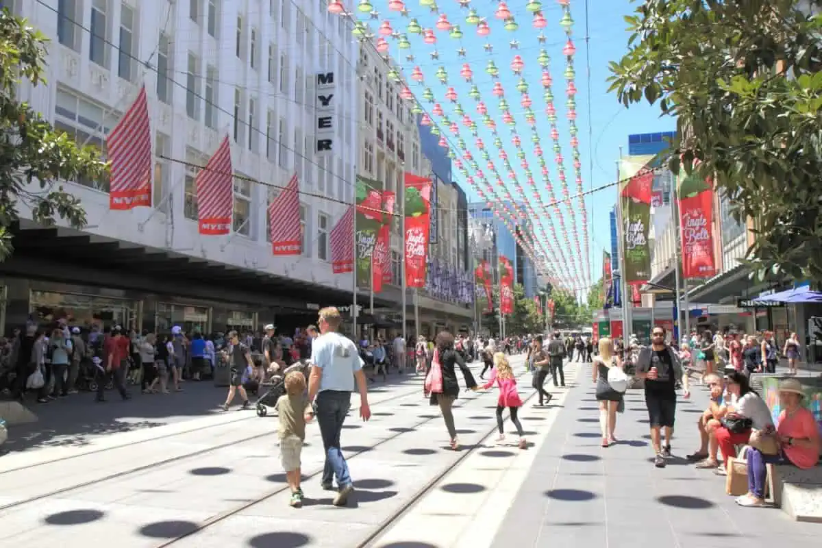 Melbourne’s-Bustling-Bourke-Street-Mall