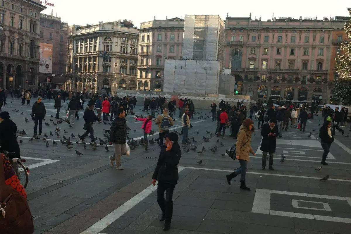 The-Crowd-of-People-in-Milan-Italy
