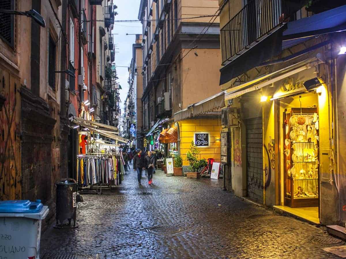 A-Street-View-with-the-Shops-and-Cafe-in-Naples