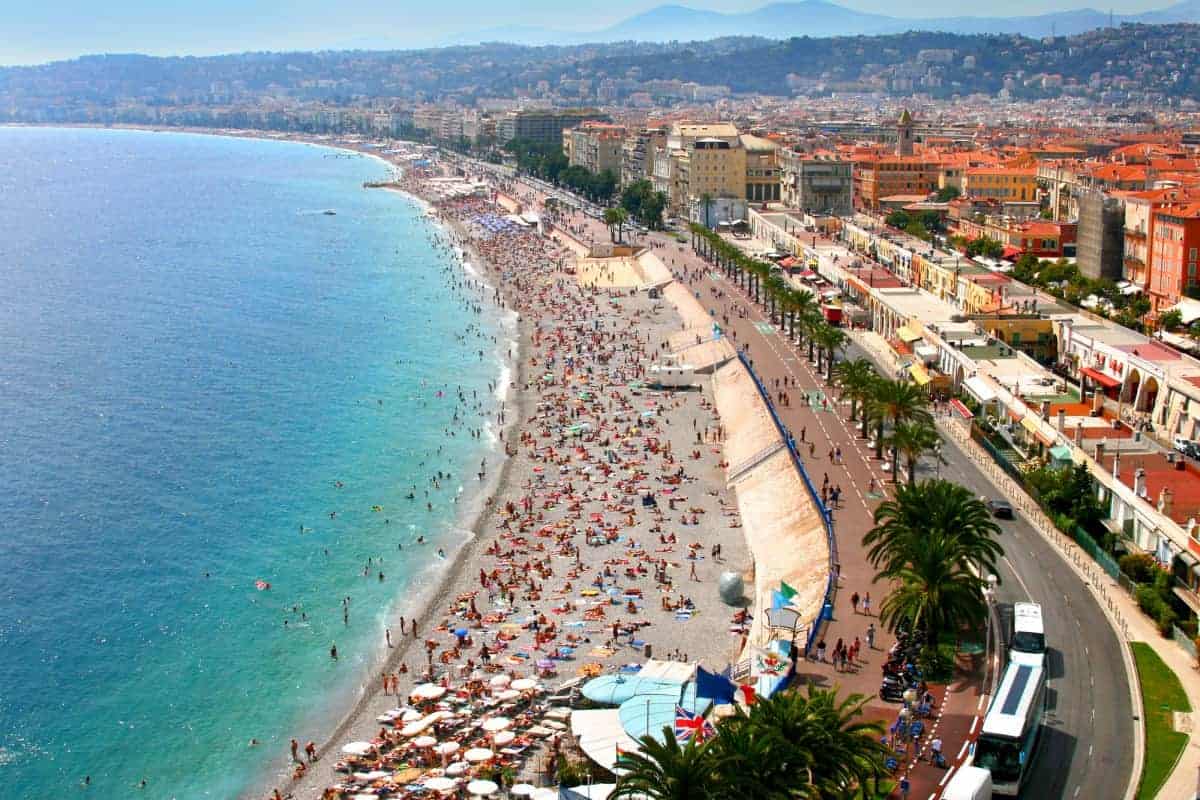 Aerial-View-of-Nice-France-Beach