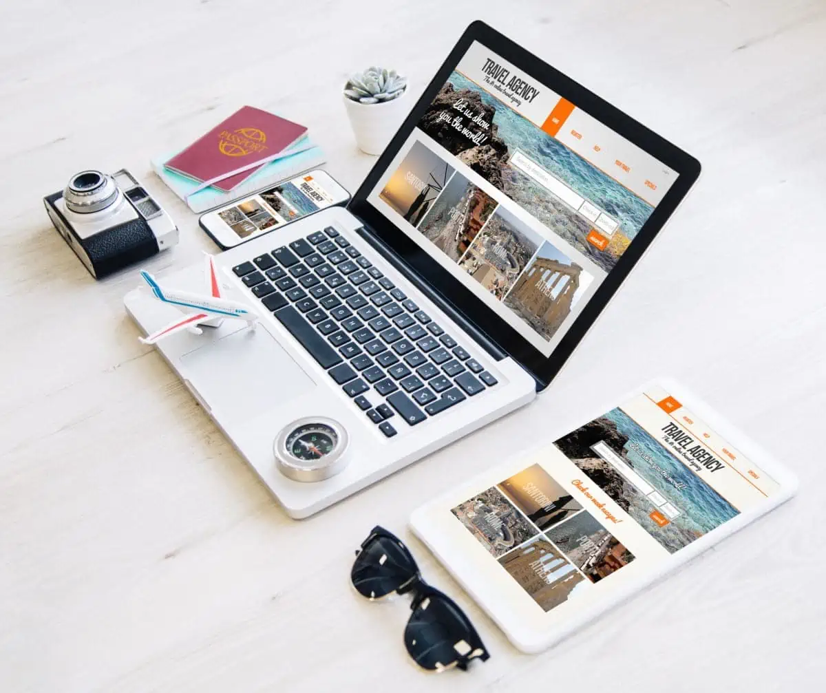 A-Travel-Agency-Website-on-the-Device-Screen